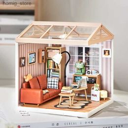 3D Puzzles Robotime Rolife 3D Puzzle Super Store Cosy Living Lounge Plastic DIY Miniature House Kit LED Building Blocks for Adults Women Y240415