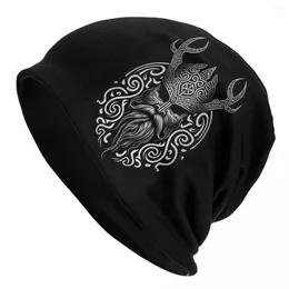 Berets Hel Head Ornament Nordic Unisex Adult Beanies Caps Knitted Bonnet Hat Warm Hip Hop Autumn Winter Outdoor Skullies Hats