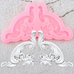 Baking Moulds DIY Baroque Scroll Relief Border Silicone Mould Flower Cupcake Topper Fondant Cake Decorating Tool Candy Chocolate Gumpaste