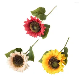 Decorative Flowers Outdoor Sunflower Decor Branch With Stem For Home Wedding Faux Flower Arrangement Indoor Use Garden