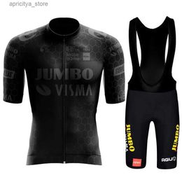 Cycling Jersey Sets JUMBO VISMA Maillot Cycling Man Mtb Pro Cycling Jersey 2024 Mountain Bike Clothing Men Road Bikes Mens Shorts Bicyc Pants L48