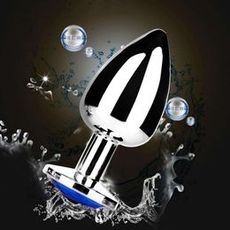 OLO Stainless Steel Butt Plug sexy Toys for Couples Adult Game Gay Anal Beads Crystal Jewellery Stimulator Products