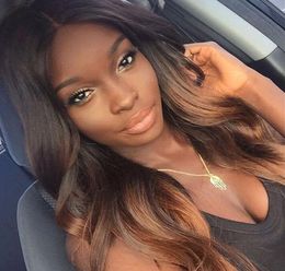 1B30 Ombre Human Hair 3 Bundles Unprocessed Malaysian Peruvian Body Wave Hair Weaves Two Tone Wefts 100gPcs Length 1030 Inch2358964