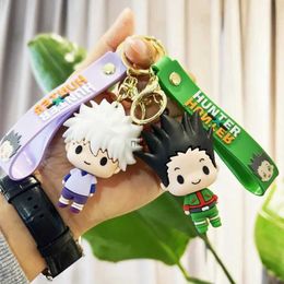 Keychains Lanyards Anime Hunter x Hunter Keychain Cosplay Killua Kurapika Keyrings Resin Pendant Car Bag Key Chain Jewelry Accessories