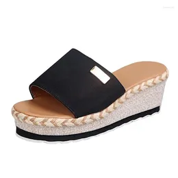 Slippers Maogu Wedges Shoes Woman Summer Wedge Heels Women High-heeled Sandals Large Size 43 Women's Casual Platform Sandalias