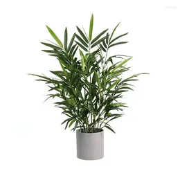 Decorative Flowers Artificial Potted Plant In Green Bamboo Grey Melamine Pot Peony Girlfriend Gift Decoration Bridal Bouquets For Wedding