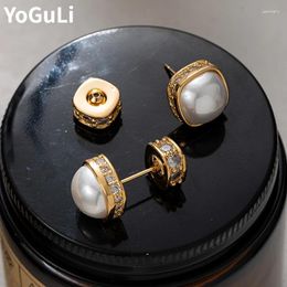 Stud Earrings Trendy Jewelry Luxury Temperament Simulated Pearl For Women Female Gifts Delicate Design Ear Accessories 2024