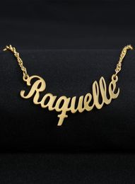 Customized Font Name Charm Necklace Personalized Custom Handwriting Name Plate Pendants Necklaces Link Chain Jewelry Women Gift2978108