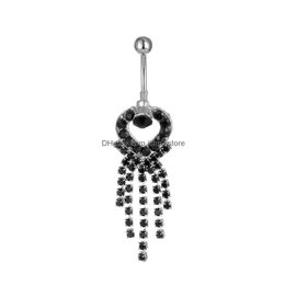 Navel Bell Button Rings Yyjff D0097 Heart Belly Ring Clear Colour Drop Delivery Jewellery Body Dhhyc