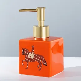 Liquid Soap Dispenser Orange Ceramic Porcelain Latex Bottle For Bath Shampoo Shower Gel Wedding Gift Girl Friend Present 280ML
