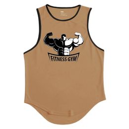 Bodybuilding Stringer Tank Tops Men summer Clothing Running vest Fitness clothing Quick Drying gym singlets 240415