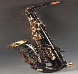 Brand New Made in Japan Black 82Z axophone Gold lacquer Saxophone Alto falling E Sax Gold keys tenor saxphone Package mail2001646