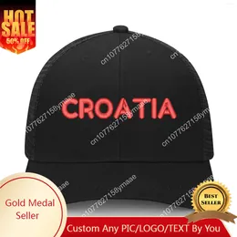 Ball Caps Croatia Flag Embroidery Hat Mens Womens Sports Baseball Breathable Mesh Summer Sun Visor Headwear Custom Made Logo