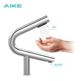 Dryers AIKE New Hands Dryer V Shape Washing and Drying 2 in 1 Design Air Facucet Hands Dryer Smart Bathroom Home Appliances AK7131