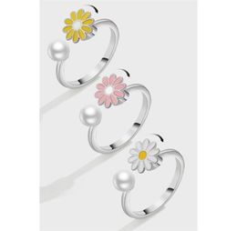 Wedding Rings Personalization Daisy Ring S925 Sterling Silver Adjustable AntiAnxiety Spinning Fidget Birthday Gift For Girlfriend5564609