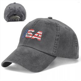 Ball Caps USA Flag Washed Baseball Cap Logo Street Style Trucker Hat Spring Men University