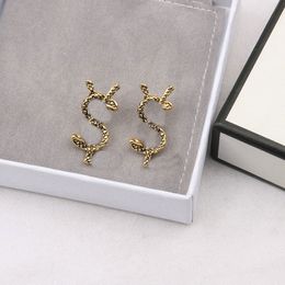Womens Designer Stud Earrings Brand Letter Gold Plated Jewelry Accessories