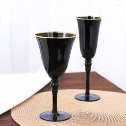 Wine Glasses Creative Black White Glass With Golden Edge Red Champagne Model Room Set Decoration Light Luxury