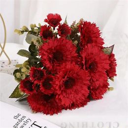 Decorative Flowers Fake Sunflower Carnation Natural Shape Simulation Decoration Artificial Flower Color Strong Sense Of Hierarchy