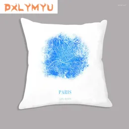 Pillow York Tokyo Paris London City Map Print Decorative Cover Home Chair Linen Waist Sofa Car Throw Pillowcase