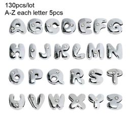More Options DIY accessory Bead Caps 130pcs 8mm English Alphabet Slide Letters Charms Rhinestone Fit Pet collar Wristband keychain4172910