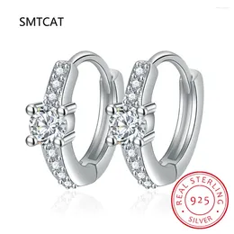 Hoop Earrings Micro Paved Full Moissanite Hoops Silver 925 Dazzling Diamond Ear Luxury Jewelry For Women Men Party Wedding Gift