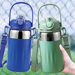 1000ML Portable Large Capacity Thermo Bottle Outdoor Mug Stainless Steel Thermos Water Cold And Tumbler Vaccum Flask 240402