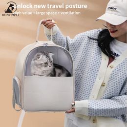 Cat Carriers Transparent Backpack With Skylight Breathable Pet Carrier For Cats Bag Oxford Cloth Dog Bags Accessories