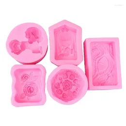 Baking Moulds Rose Horse Girl Eye Silicone Mould Scented DIY Table Ornament Tools Soap Plasters Crafts Making Supplies M76D