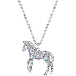 Chinese Style Rainbow Horse Pendant Necklace Tungsten Power Necklace for Men