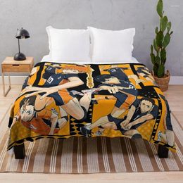 Blankets Haikyuu!! Karasuno Team Fight Throw Blanket Luxury Thicken Flannel Bed Fashionable Beautiful