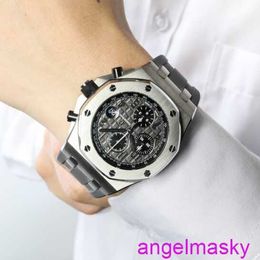 Famous AP Wrist Watch 26470 Elephant Grey Royal Oak Offshore 42 Gauge Calendar Timing Automatic Mechanical Precision Steel Mens Watch