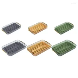 Tea Trays Tray Multifunctional Serving With Handle Double Layer Water Drainage For Kitchen Living Room Bedroom