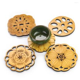 Tea Trays Bamboo Zen Table Anti-scalding Mat Cup Holder Dining Potholder Set Kitchen Accessory