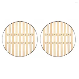 Double Boilers 2pcs Steamer Rack Round Wood Liners Pad Inserts Kitchen Mat Basket For Pressure Cooker Steaming Vegetables