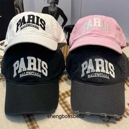 Paris B printed double Classic embroidered letters washable versatile fashionable casual hat female dome baseball cap adjustable for men and women