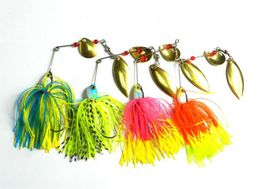 Hengjia 4pcs Fishing Lure Spinnerbait Buzzbait with Skirt Feather 19 5G 0 688oz Fresh Water Shallow Water Bass Walleye Crappie Min1187477