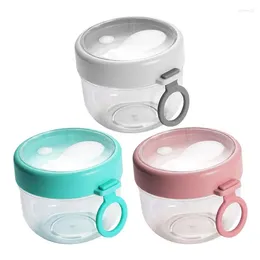 Storage Bottles Overnight Oats Jar Convenient Breakfast Container Set With Transparent Spoon And Lid For Cereal Yogurt