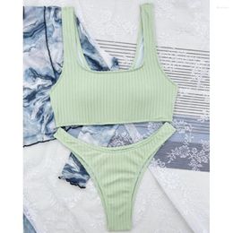 Women's Swimwear Trend Design Textured Bikini Thong Two Piece Swimsuit Tankini Micro 2024 Beach Bikinis Sets Bathing Suit Outfit