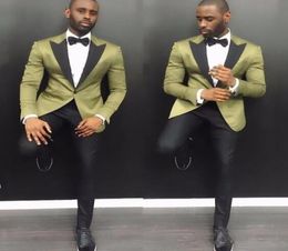 Arm Green Men Suits for Wedding Tuxedos 2019 Three Piece Jacket Pants Vest Groom Waistcoat Blazer Latest style8297426