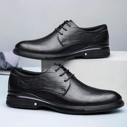 Dress Shoes Spring And Autumn Men's Genuine Leather Business British Fashion Casual Large Breathable Wedding For Man