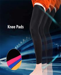 2pcsLot Brand Sport Leg Pads basketball knee Sleeves Men Football Running Training Compression Long Leg Sleeves Protector Pads R16720676