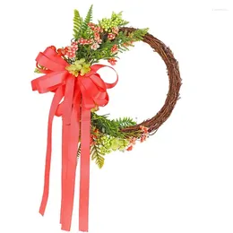 Decorative Flowers Christmas Door Wreath Artificial Hanging Dead Branches And Fall For Wedding Ribbon Bow Winter