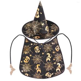 Dog Apparel Costumes For Cats And Puppy Witch Cloak Cape Hat Set Small Dogs Party Supplies