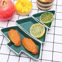 Dinnerware Sets 1pcs Christmas Tree Shape Snack Ceramics Fruit Serving Tray Sections Dried Candy Plate Appetizer Platter For