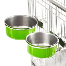 Other Bird Supplies 2PCS Water Feeder Parrot Food Bowls Feeding Dish Cups Birds Cage Accessories