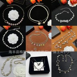 Pendant Necklaces Luxury decoration, temperament, socialite, palace diamond inlaid pearl letter necklace, fashionable jewelry wholesale