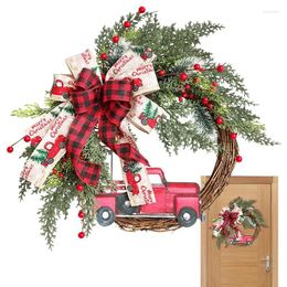 Decorative Flowers Christmas Wreath Green Foliage Car Decor Door Hanging Rattan Venue Layout Decoration For Front Wall Window