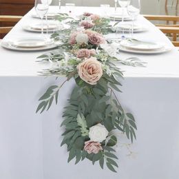 Decorative Flowers Artificial Eucalyptus Garland With 180CM Fake Greenery Faux Floral Vine Table For Rehearsal Dinner Bridal Shower