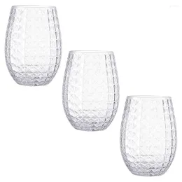 Disposable Cups Straws 3pcs Beverage Bar Hawaiian Glasses Transparent Champagne Cups(12oz)